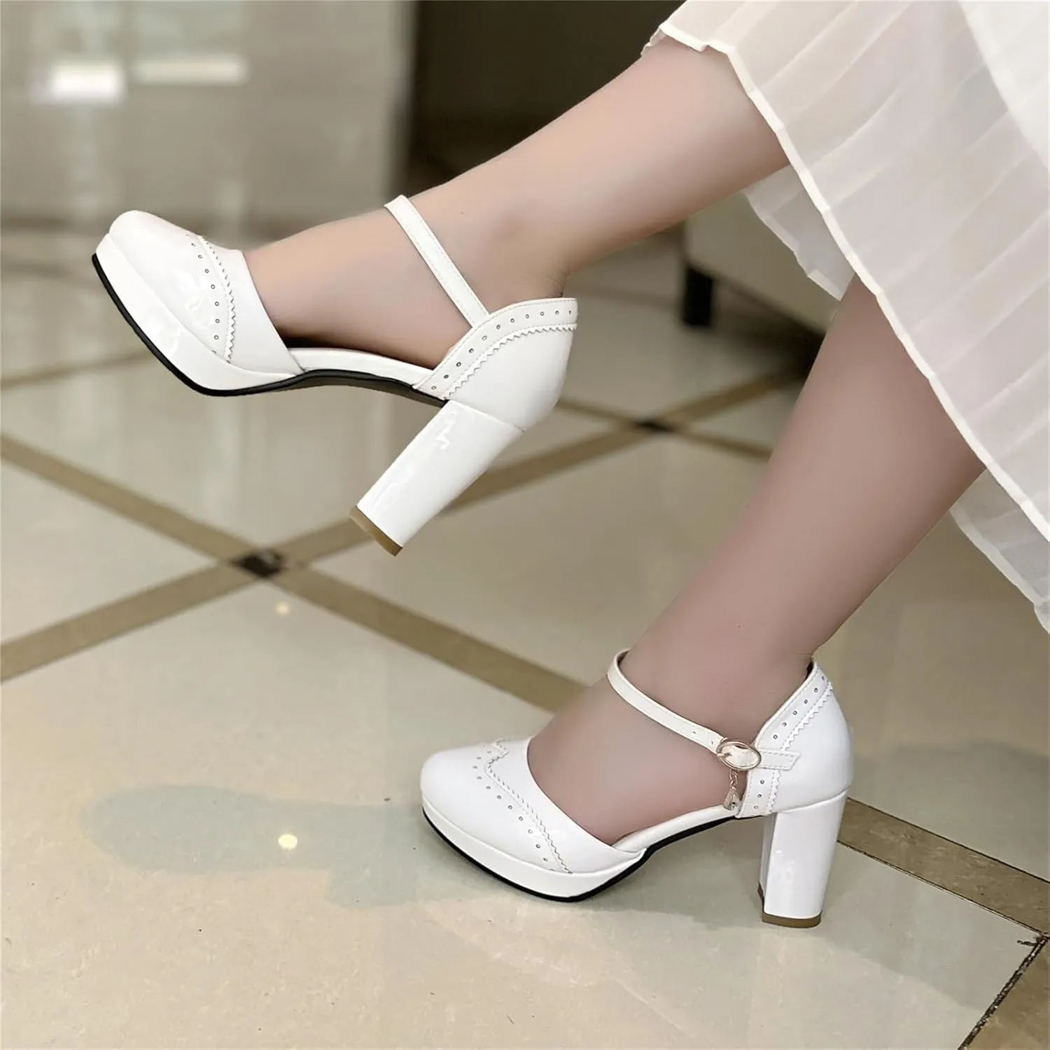 Mary Janes for Women Platform Heels Bow Kawaii Shoes Vintage Dress Pumps