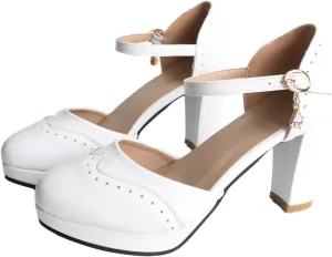 Mary Janes for Women Platform Heels Bow Kawaii Shoes Vintage Dress Pumps