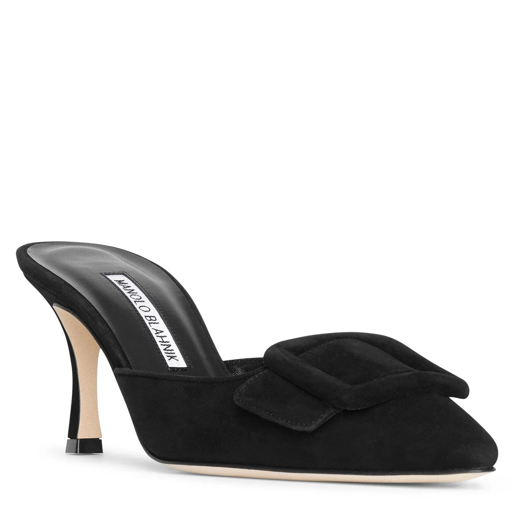 Maysale 70 black suede mules