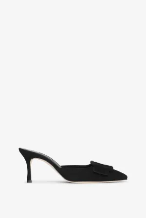 Maysale 70 black suede mules
