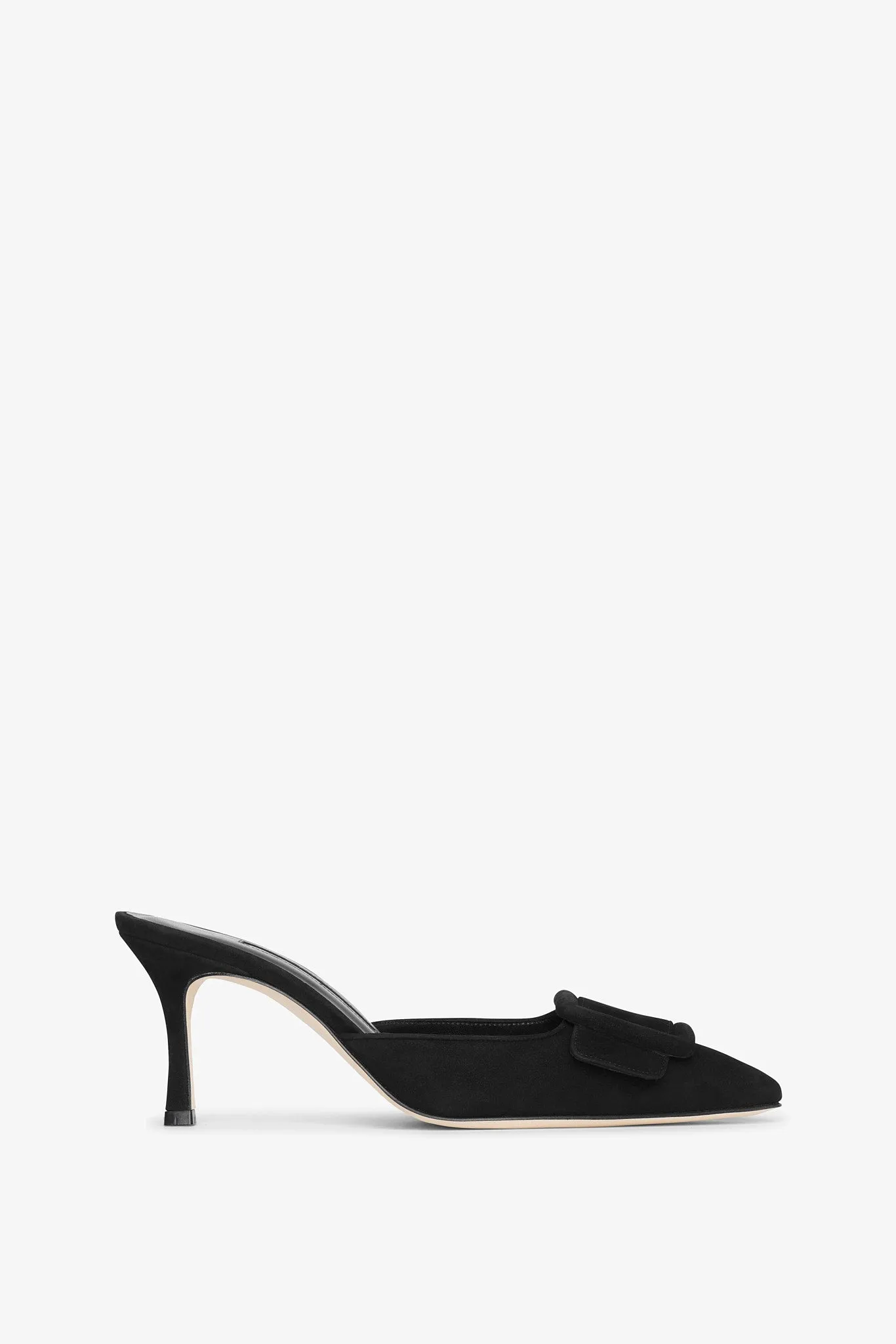 Maysale 70 black suede mules
