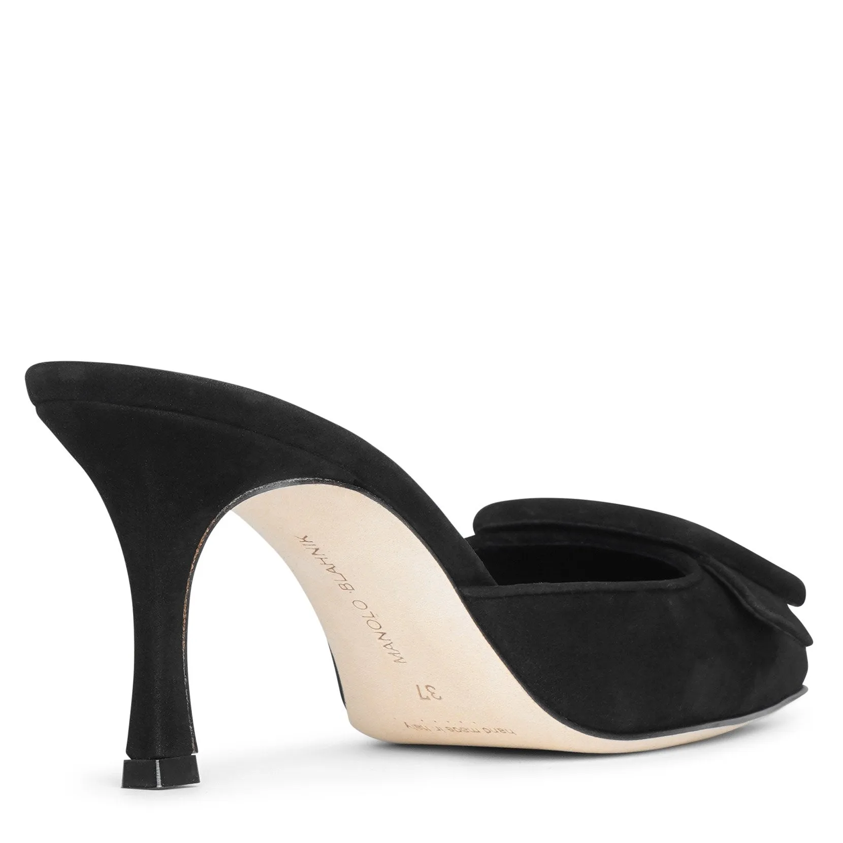 Maysale 70 black suede mules
