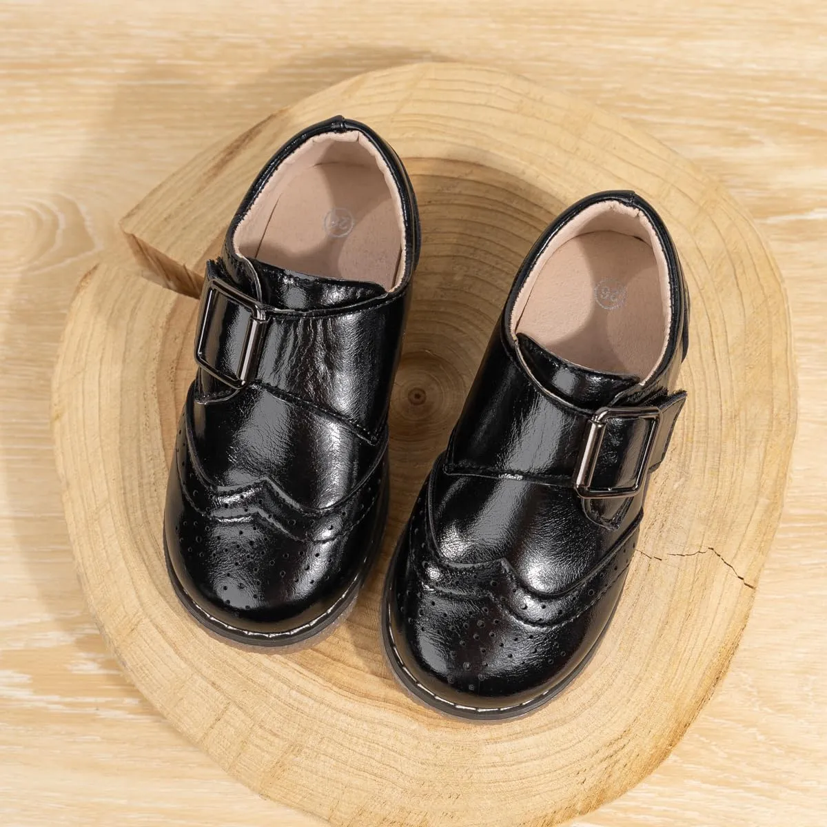 Meckior Toddler Boys Girls Dress Shoes Little Kid Oxford Shoes Wedding Church Dress Shoes PU Leather Lace Up School Uniform Loafer Flats