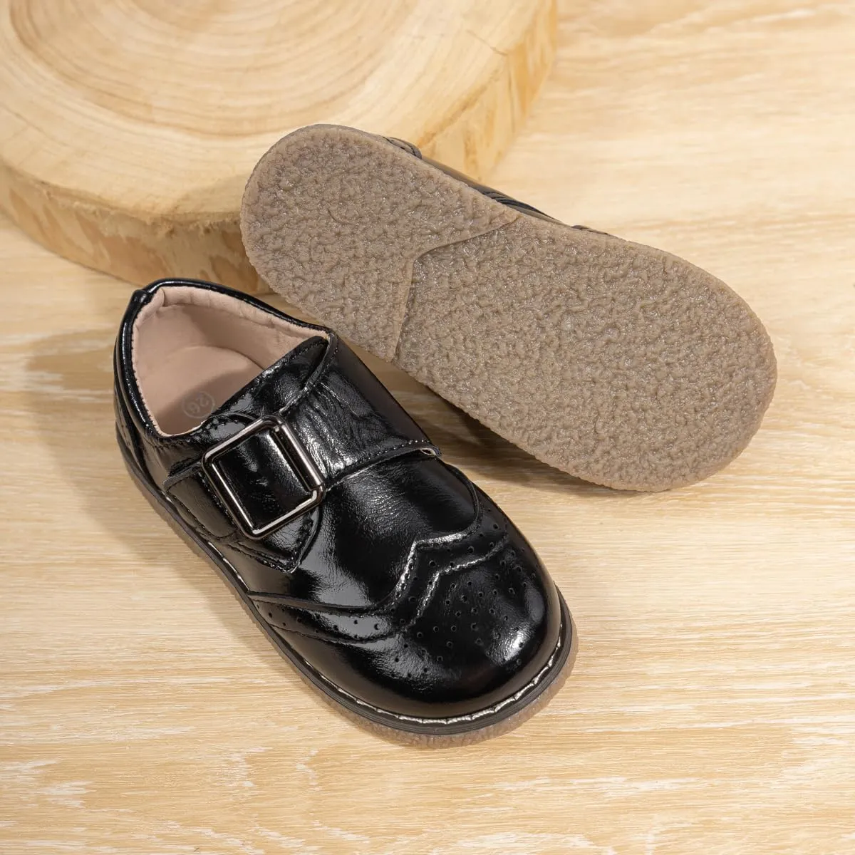 Meckior Toddler Boys Girls Dress Shoes Little Kid Oxford Shoes Wedding Church Dress Shoes PU Leather Lace Up School Uniform Loafer Flats