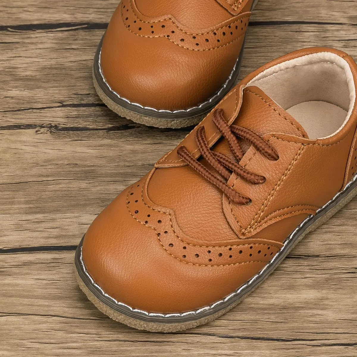 Meckior Toddler Boys Girls Dress Shoes Little Kid Oxford Shoes Wedding Church Dress Shoes PU Leather Lace Up School Uniform Loafer Flats