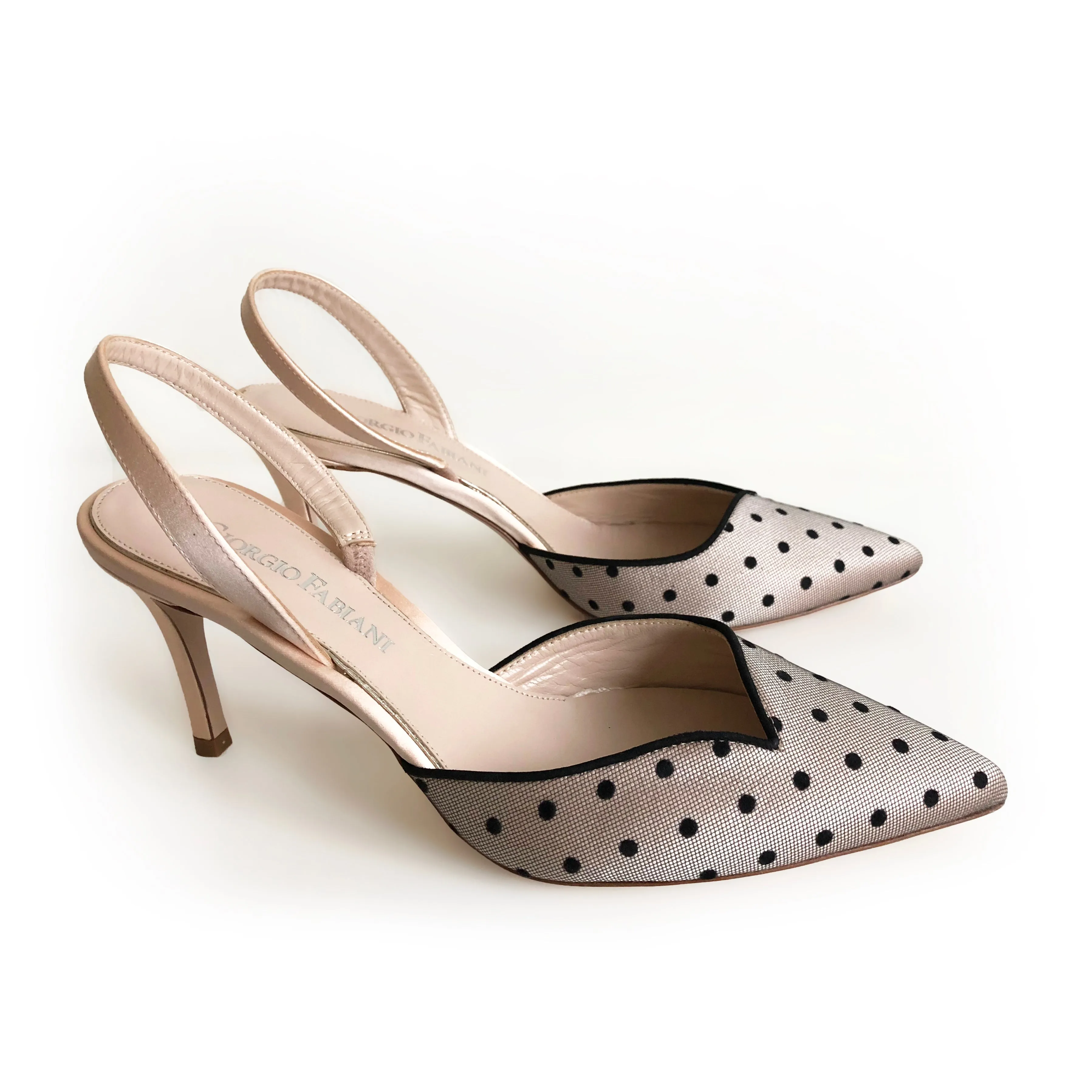 Medium Heel Satin Sling Back