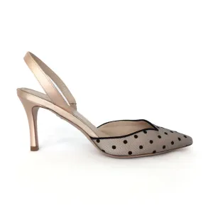 Medium Heel Satin Sling Back
