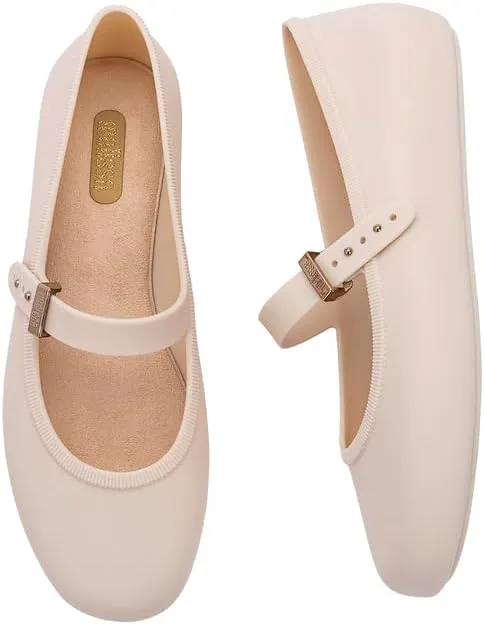 Melissa Soft Ballerina Collection - Seasonless Flats for Women - Classic Ballet Style with Adjustable Strap - Light-as-Air PVC Construction - Soft Foam Insole - Bubblegum Scent