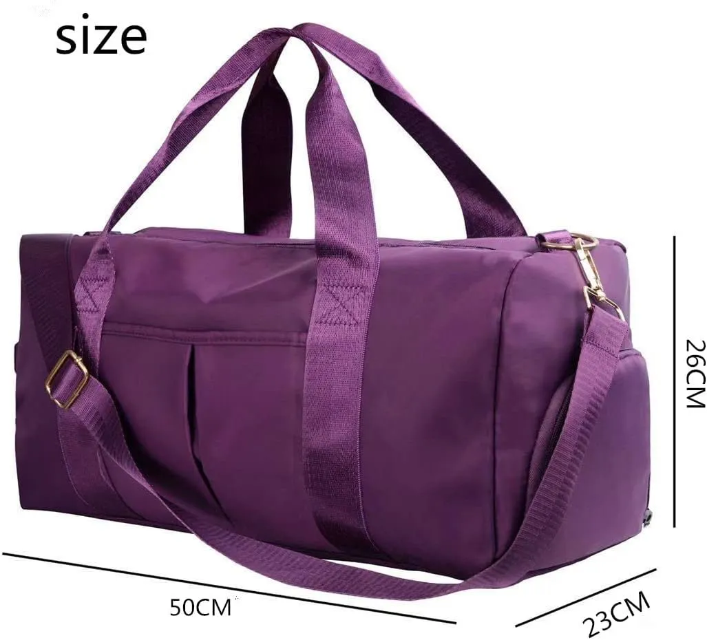 Men and Women's Travel Bag With Shoe Compartment Sports Tote Gym Bag Weekender Overnight Shoulder Bag