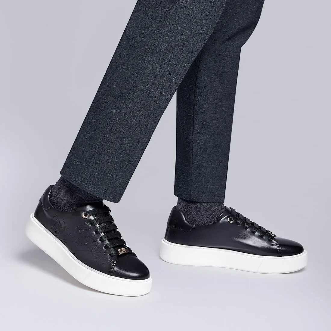 Men's Casual Dress Sneakers Genuine Italian Cowhide Leather Business Walking Shoes Lightweight Fashion with XL Extralight Sole