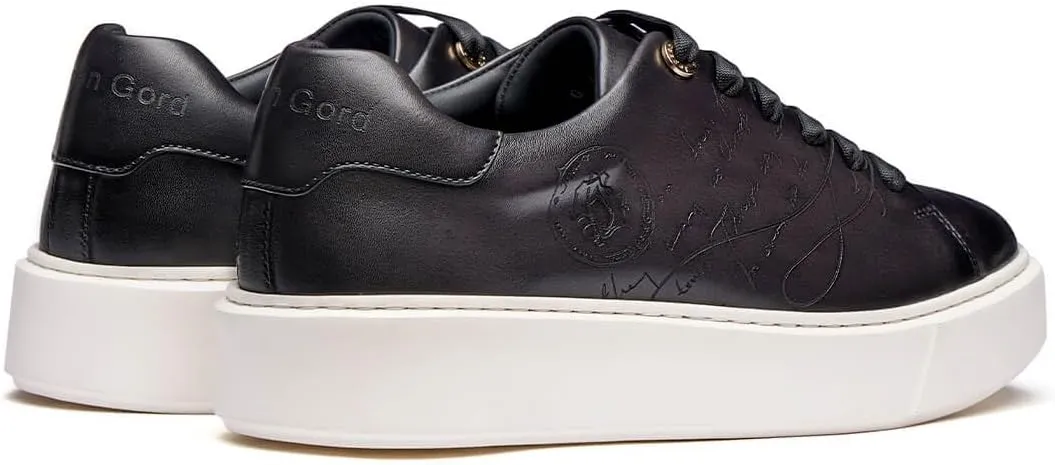Men's Casual Dress Sneakers Genuine Italian Cowhide Leather Business Walking Shoes Lightweight Fashion with XL Extralight Sole