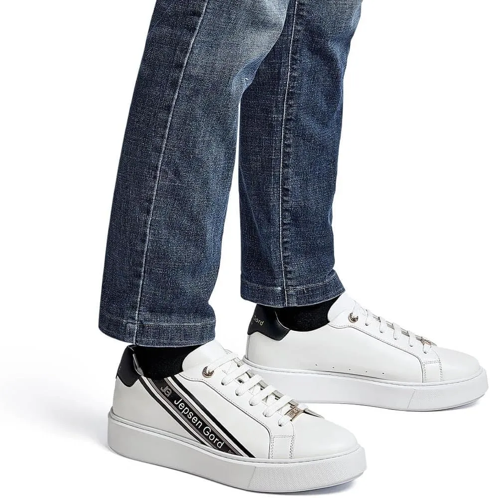 Men's Casual Dress Sneakers Genuine Italian Cowhide Leather Business Walking Shoes Lightweight Fashion with XL Extralight Sole