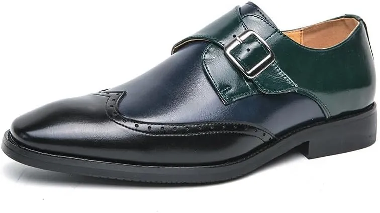 Men's Comfort Orthopedic Dress Shoes Men Monk Shoes Fashion Patchwork Slip-On Dress Classic Loafer Wedding Causal Business Footwear for Party
