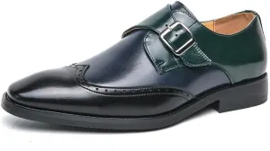 Men's Comfort Orthopedic Dress Shoes Men Monk Shoes Fashion Patchwork Slip-On Dress Classic Loafer Wedding Causal Business Footwear for Party