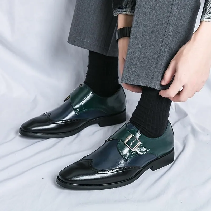 Men's Comfort Orthopedic Dress Shoes Men Monk Shoes Fashion Patchwork Slip-On Dress Classic Loafer Wedding Causal Business Footwear for Party