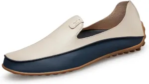 Men's Leather Penny Loafers Casual Breathable Round Toe Lightweight Soft Flat Slip On Moccasins Loafers for Daily Driving Walking Shoes