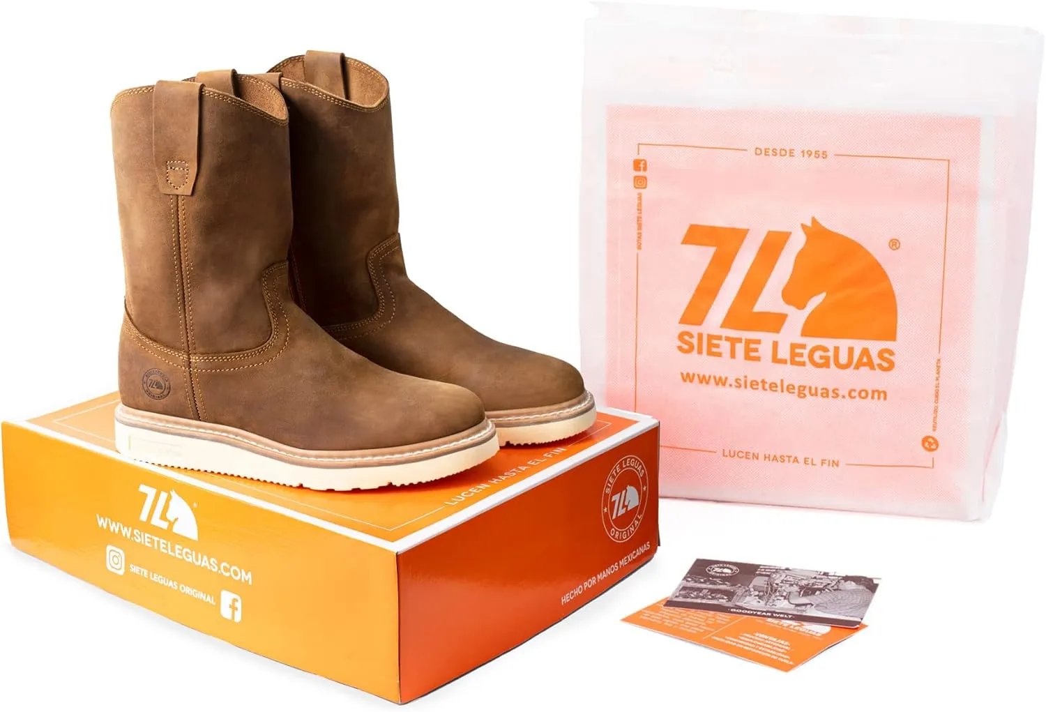 Men's Leather Wellington Boot Light and Tough with Oil Resistant Sole style 2222