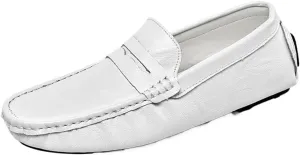 Men's Loafers Lightweight Simple Vegan Leather Slip Resistant Comfortable Flat Heel Wedding Outdoor Slip-on