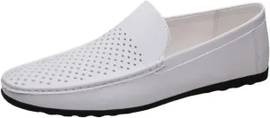 Mens Loafers Moccasins Shoes Breathable Simple Vegan Leather Lightweight Resistant Flat Heel Classic Party Slip On