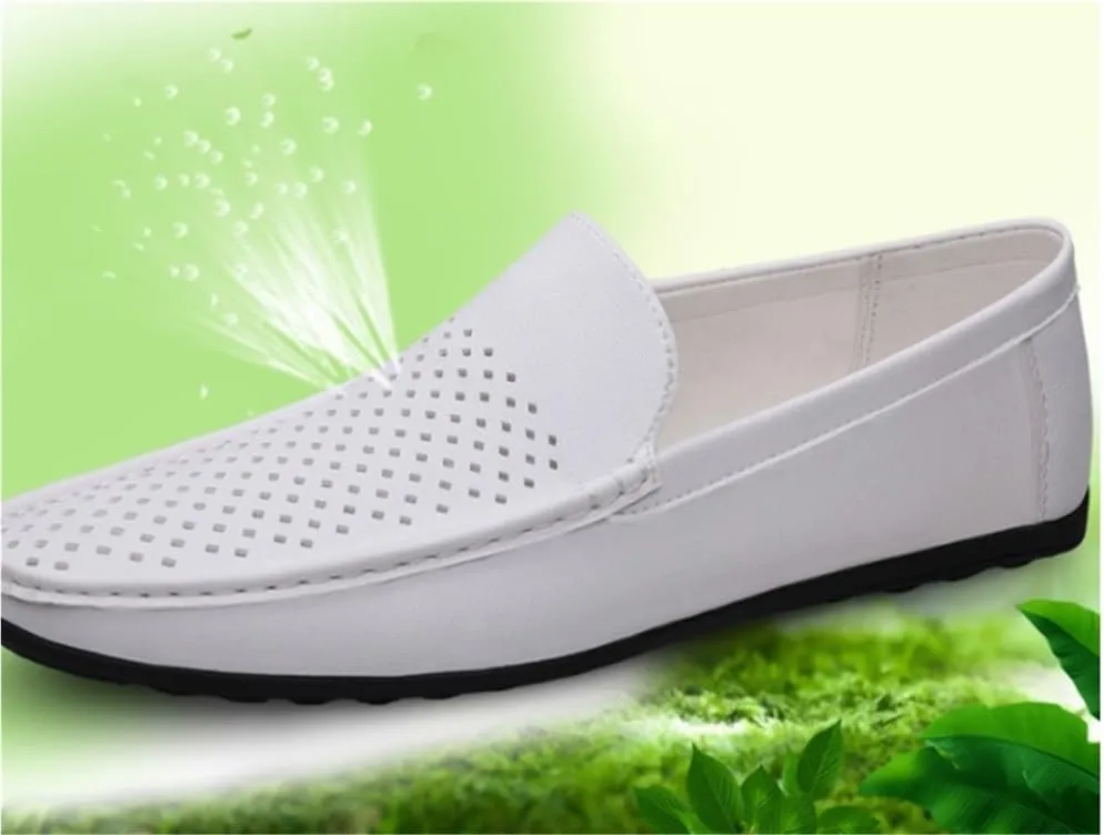 Mens Loafers Moccasins Shoes Breathable Simple Vegan Leather Lightweight Resistant Flat Heel Classic Party Slip On