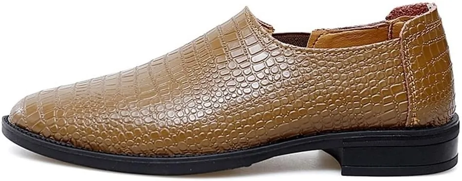 Mens Loafers Shoe -Moccasins Faux Crocodile Slip-on Print Solid Colors Leather Flexible Comfortable Lightweight Fashion Casual Best Loafers for Men