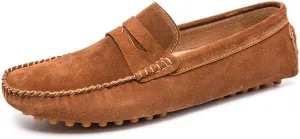 Mens Loafers Shoe Round Toe PU Leather Driving Penny Loafers Slip Resistant Flexible Anti-Slip Party Wedding Slip-on