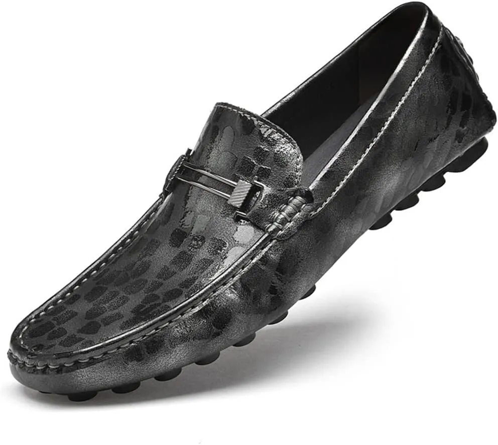 Men's Loafers Shoes Driving Moccasins Loafers Faux Crocodile Embossed Leather Lightweight Slip Resistant Flexible Wedding Slip-on