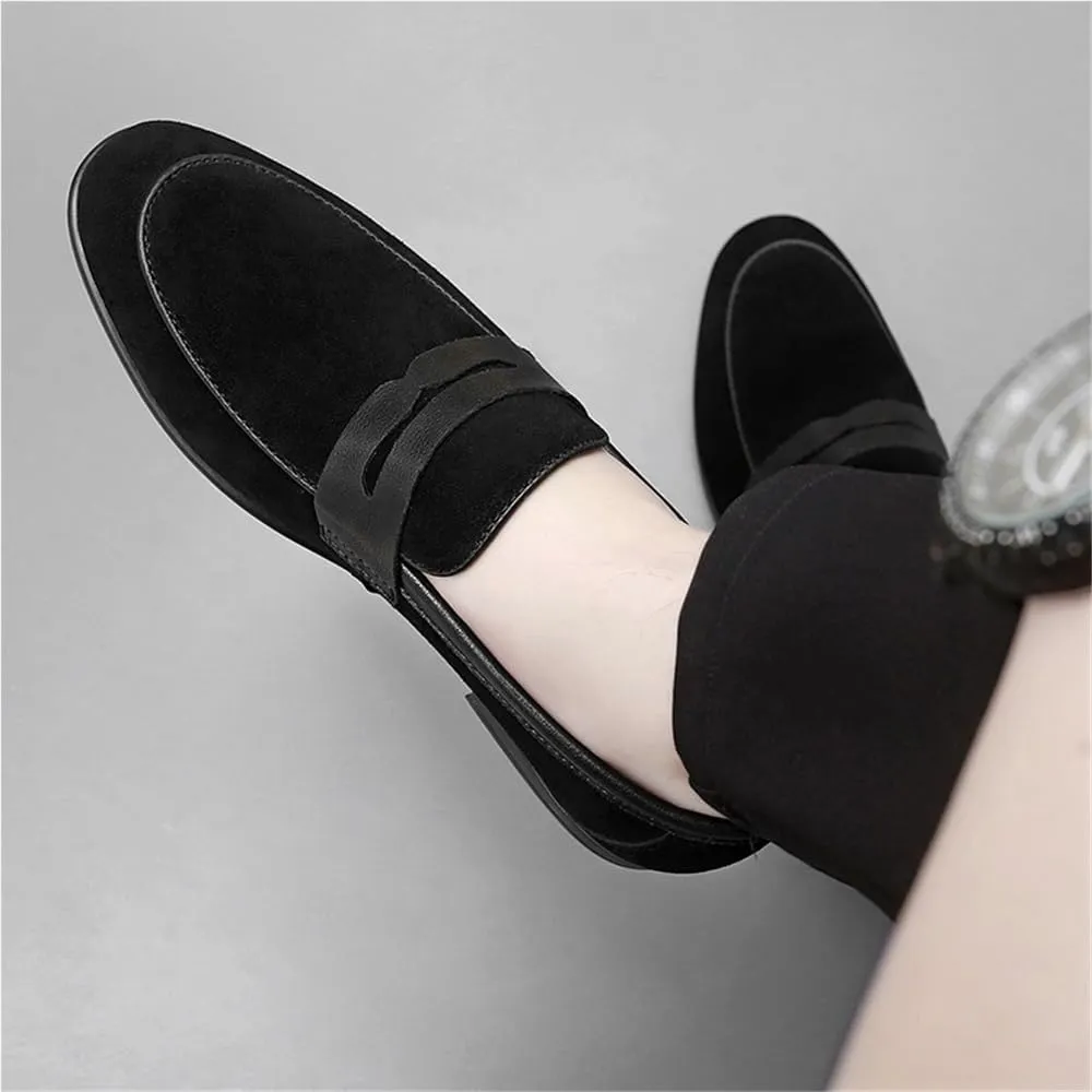Men's Loafers Shoes Round Toe Suede Vamp Loafers Flexible Anti-Slip Lightweight Outdoor Slip On