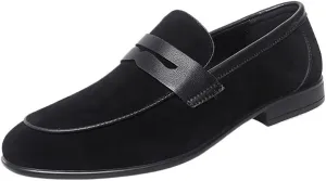 Men's Loafers Shoes Round Toe Suede Vamp Loafers Flexible Anti-Slip Lightweight Outdoor Slip On