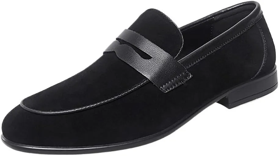 Men's Loafers Shoes Round Toe Suede Vamp Loafers Flexible Anti-Slip Lightweight Outdoor Slip On