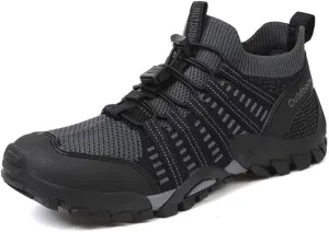 Men's Outdoor Stretch Mesh Hiking Shoe Comfortable Low Sneaker Lightweight Breathable Non-Slip Trekking Trails Shoes Casual Portable Slip on for Beach Fishing Water Sandals