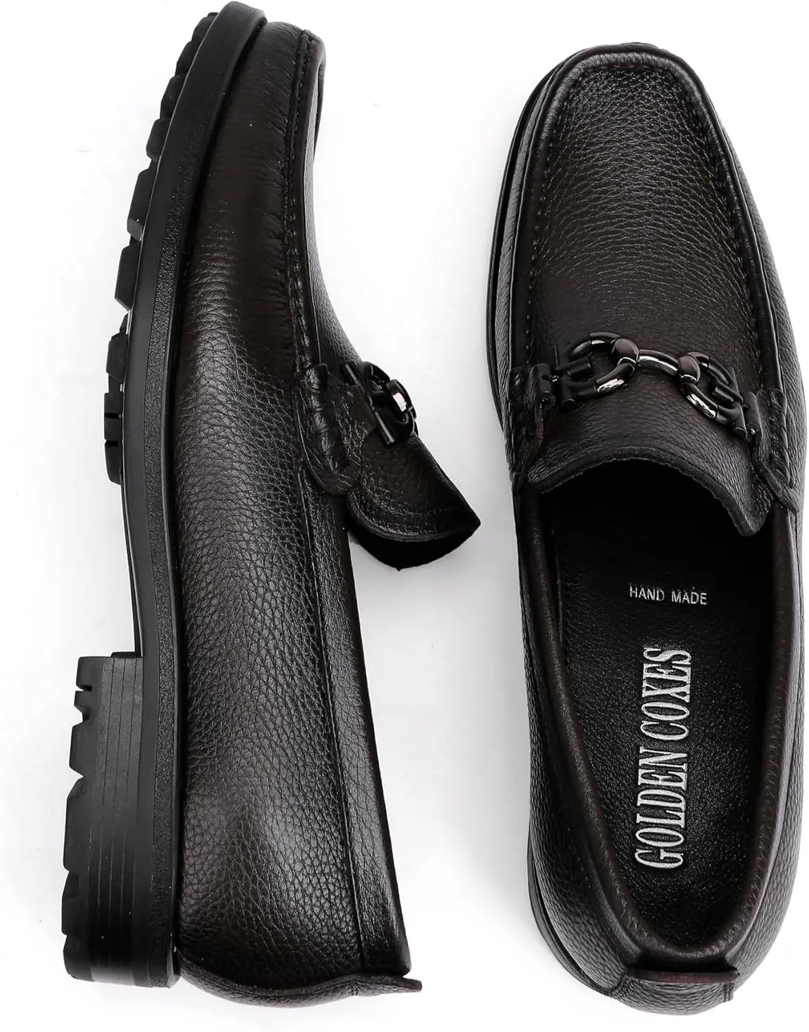 Men's Premium Leather Dress Shoes, Luxury Buckle Handmade Dress Loafer Party Shoes Wedding Casual Slip on Loafer for Mens