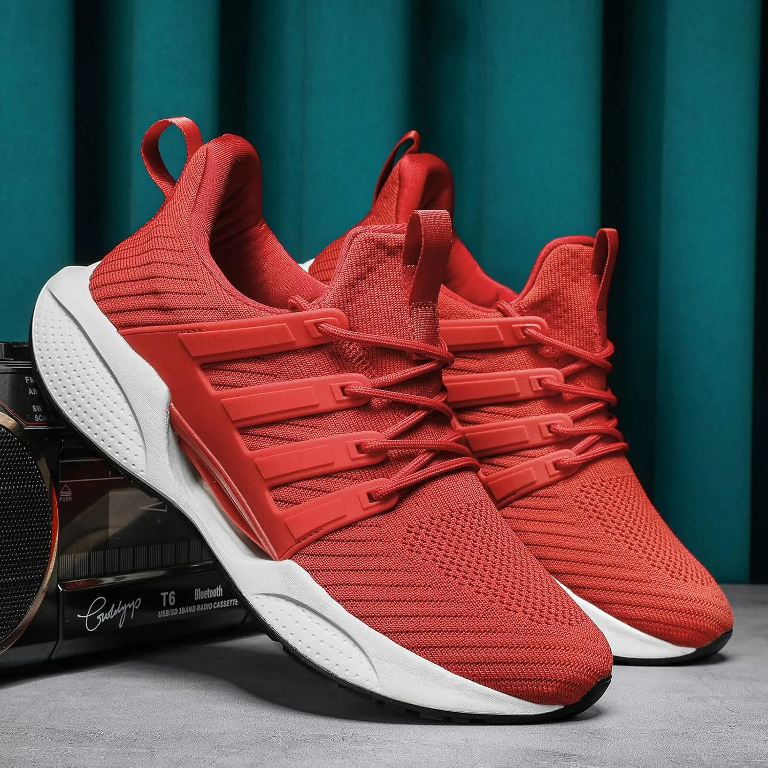 Mens Shoes Comfortable Shock Absorbing Light Non Slip Sneakers for Running Walking Road Sport Fashion Casual Breathable Soft