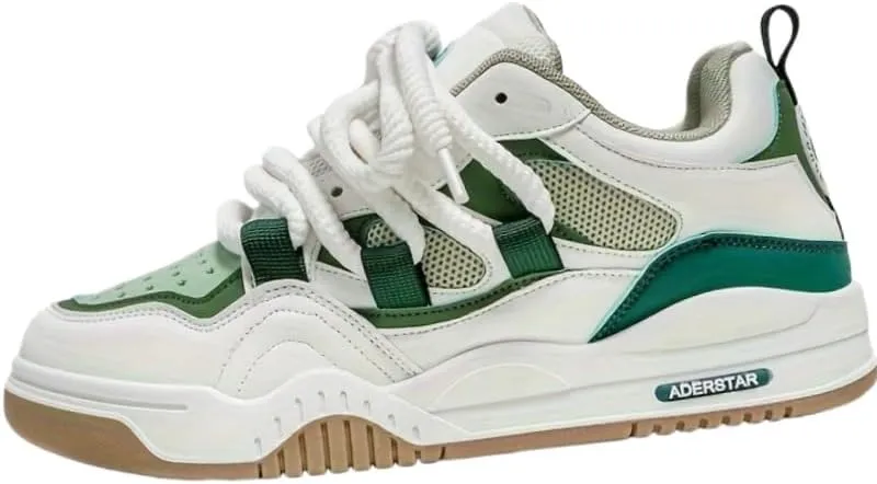 Men's Trendy Street Style Skate Shoes, Comfy Non Slip Lace Up Casual Platform Shoes for Outdoor Activities