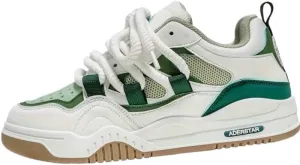 Men's Trendy Street Style Skate Shoes, Comfy Non Slip Lace Up Casual Platform Shoes for Outdoor Activities