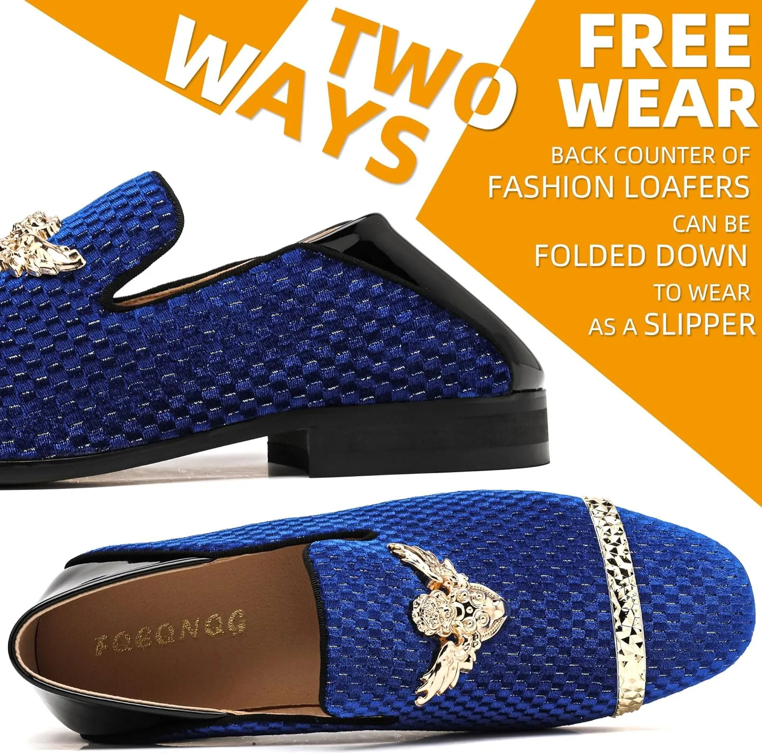 Men's Velvet Loafers Mens Shiny Slip-on Slippers, Classic Formal Wear Fashion Dress Loafer, Penny Party Wedding Dress Shoes for Men