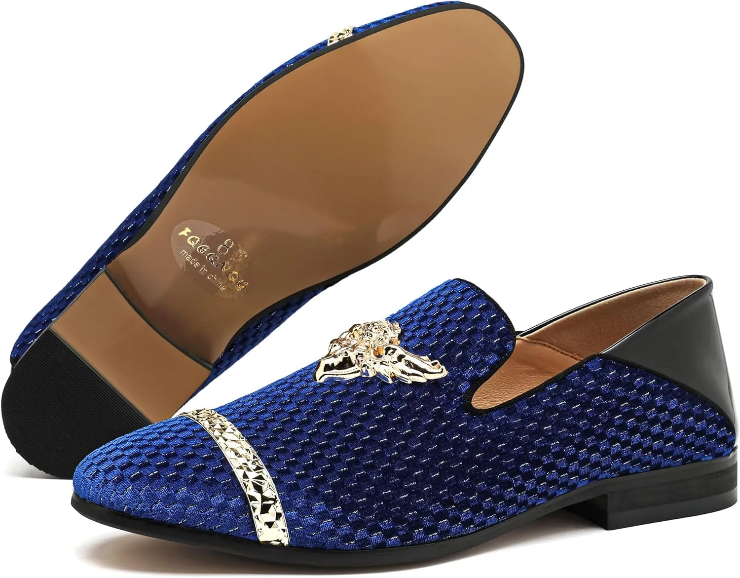 Men's Velvet Loafers Mens Shiny Slip-on Slippers, Classic Formal Wear Fashion Dress Loafer, Penny Party Wedding Dress Shoes for Men