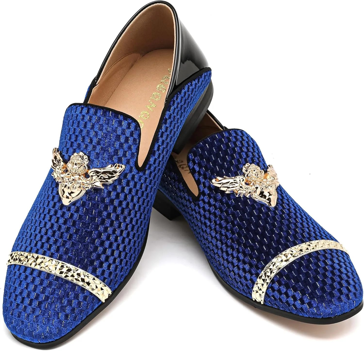 Men's Velvet Loafers Mens Shiny Slip-on Slippers, Classic Formal Wear Fashion Dress Loafer, Penny Party Wedding Dress Shoes for Men