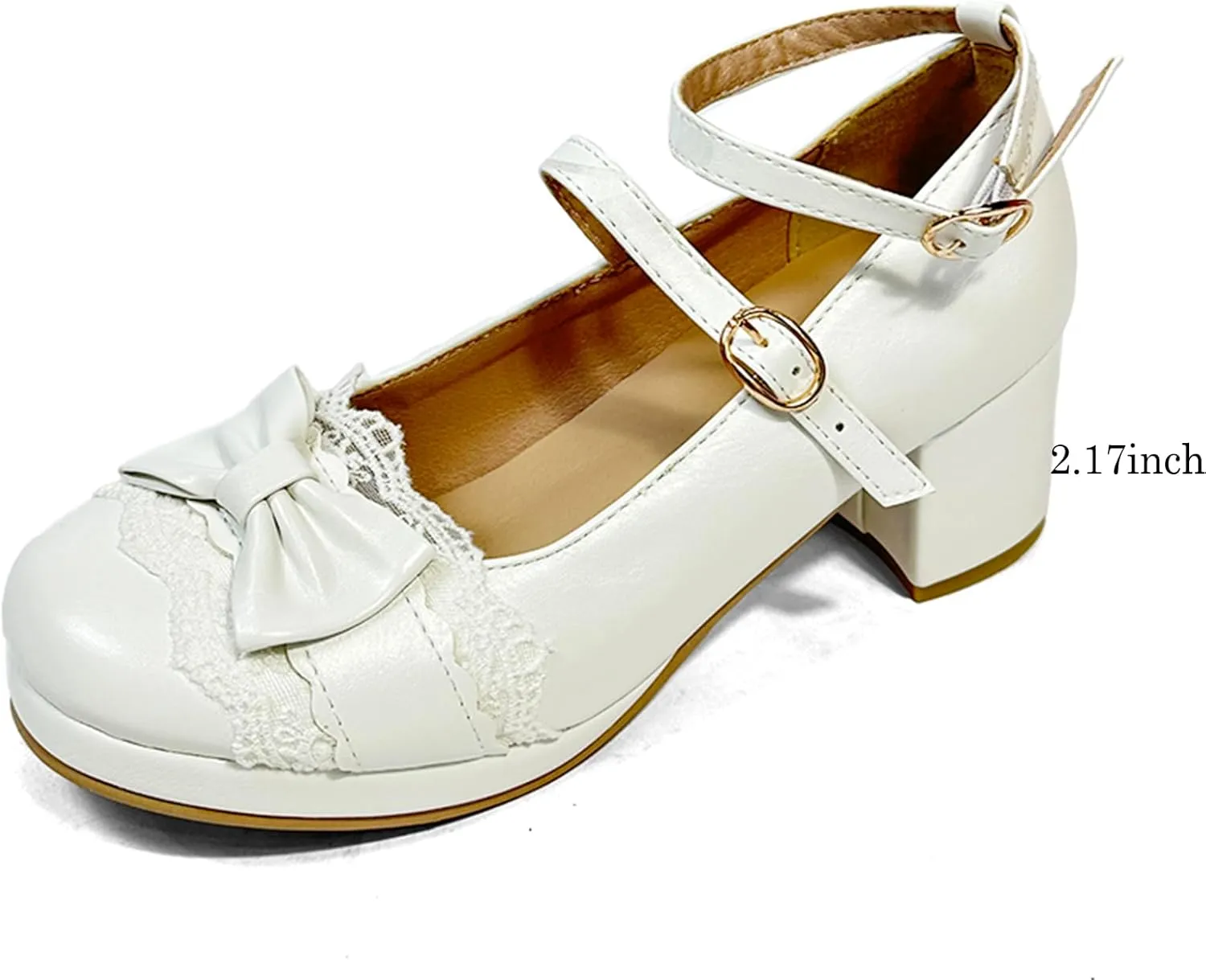 MEOTINA Cute Bow Heels Mary Janes Shoes Women Dress Platform Strappy High Heels Kawaii Shoes
