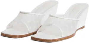 Mesh Wedge Sandals for Women Platform Espadrille Raffia Square Open Toe Slide Mule Sandal Casual Comfortable Summer Dress Shoes