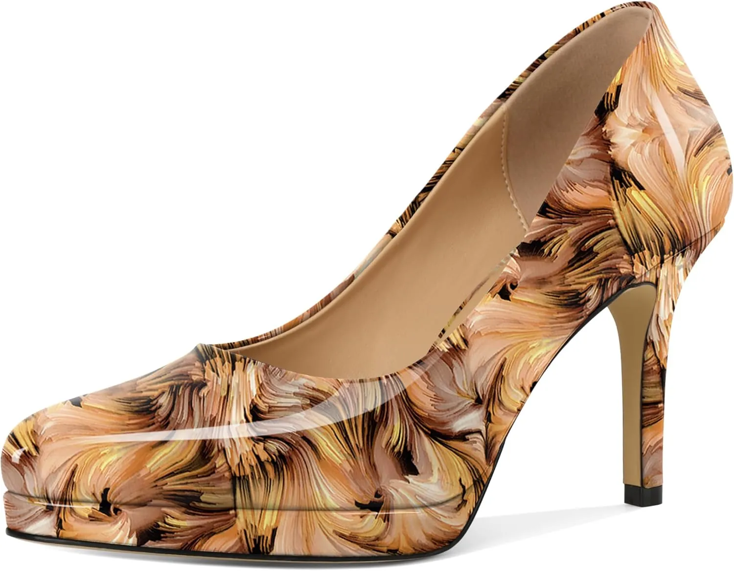Mettesally Women High Heels Platform Pumps Stilettos Slip-on Fashion Daily Office Women Shoes 3.5 Inches