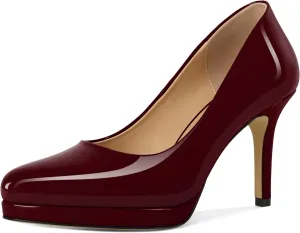 Mettesally Women High Heels Platform Pumps Stilettos Slip-on Fashion Daily Office Women Shoes 3.5 Inches