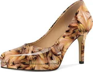 Mettesally Women High Heels Platform Pumps Stilettos Slip-on Fashion Daily Office Women Shoes 3.5 Inches