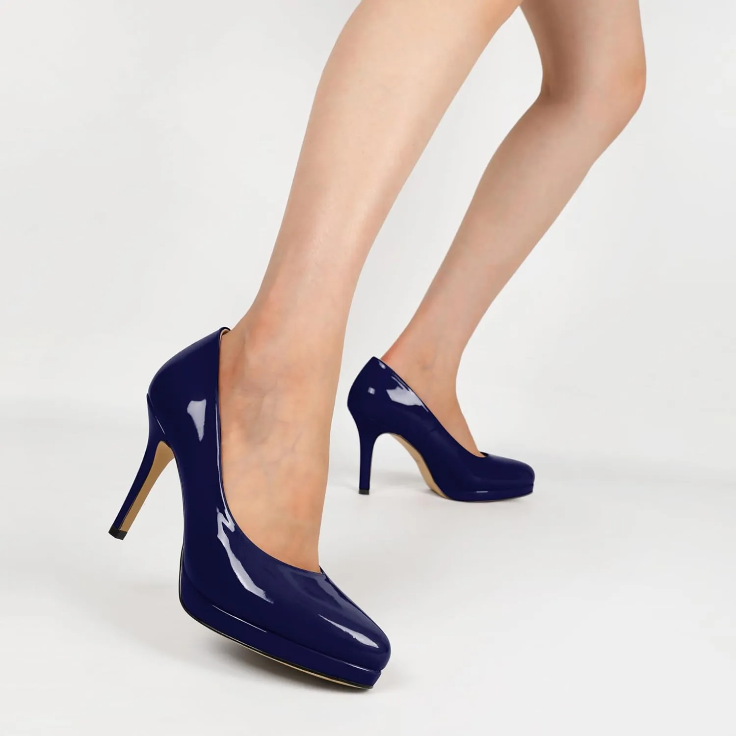 Mettesally Women High Heels Platform Pumps Stilettos Slip-on Fashion Daily Office Women Shoes 3.5 Inches