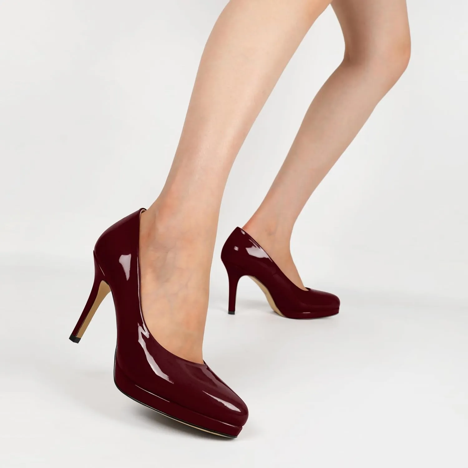Mettesally Women High Heels Platform Pumps Stilettos Slip-on Fashion Daily Office Women Shoes 3.5 Inches