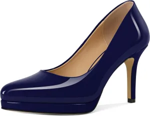 Mettesally Women High Heels Platform Pumps Stilettos Slip-on Fashion Daily Office Women Shoes 3.5 Inches
