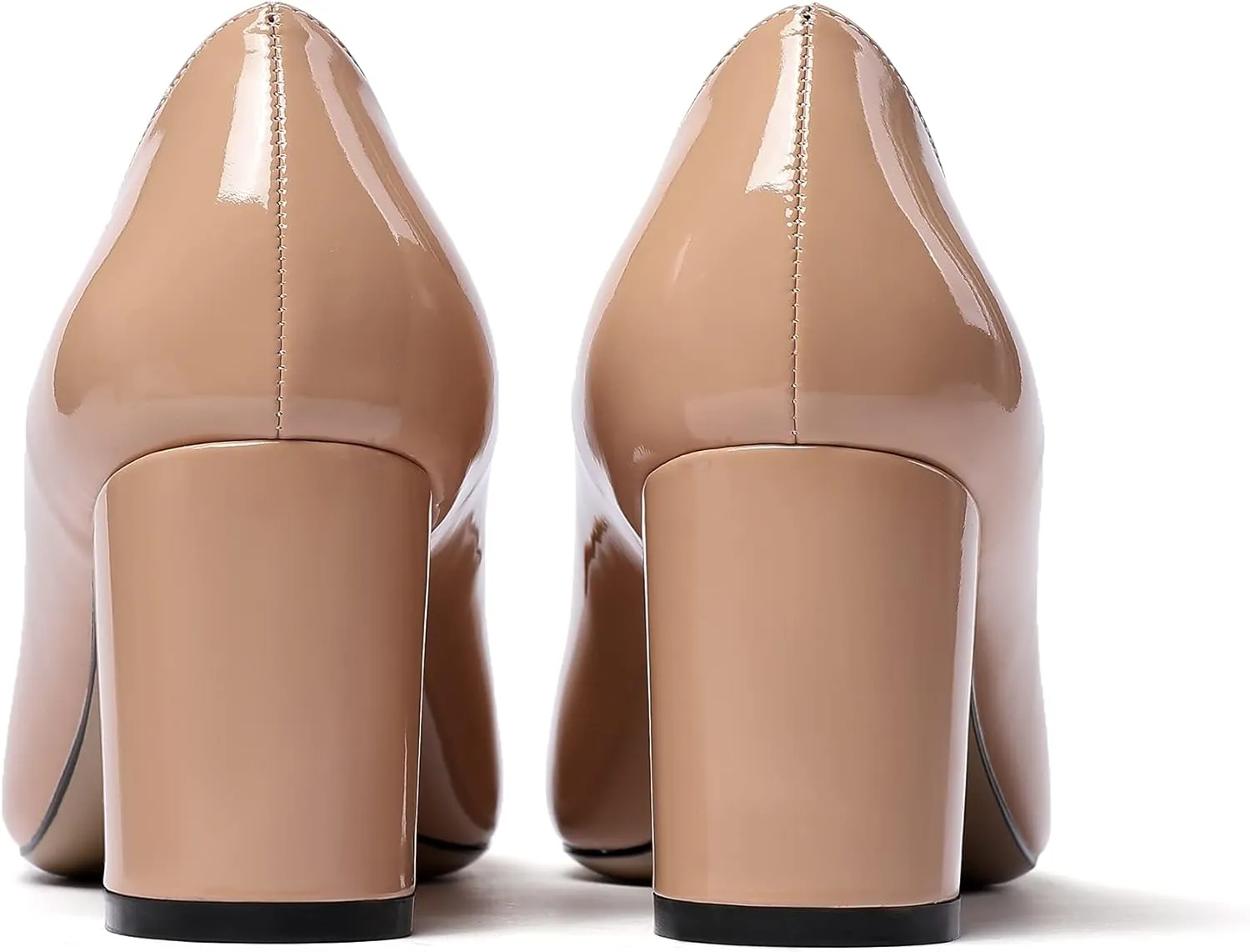 Mettesally Women's Classic Closed Pointed Toe Pumps 7cm Mid High Chunky Block Heel Chic Shoes Slip on Comfortable for Party Business Office Dress Pumps…