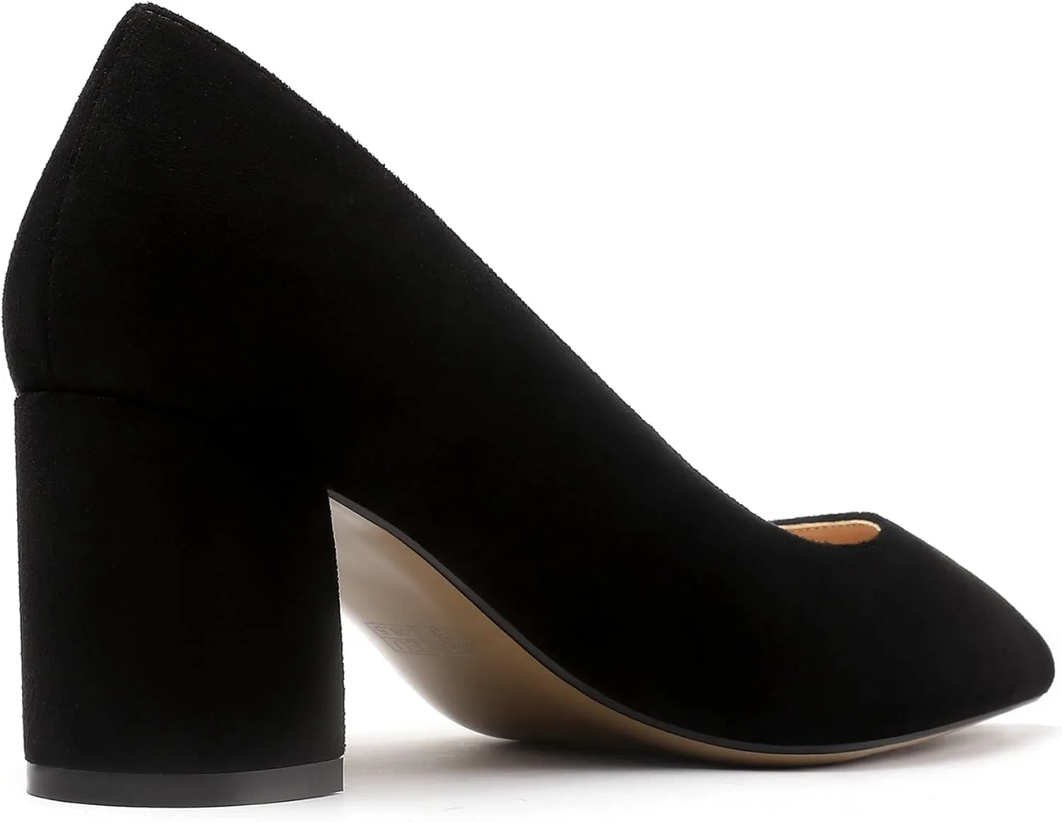 Mettesally Women's Classic Closed Pointed Toe Pumps 7cm Mid High Chunky Block Heel Chic Shoes Slip on Comfortable for Party Business Office Dress Pumps…