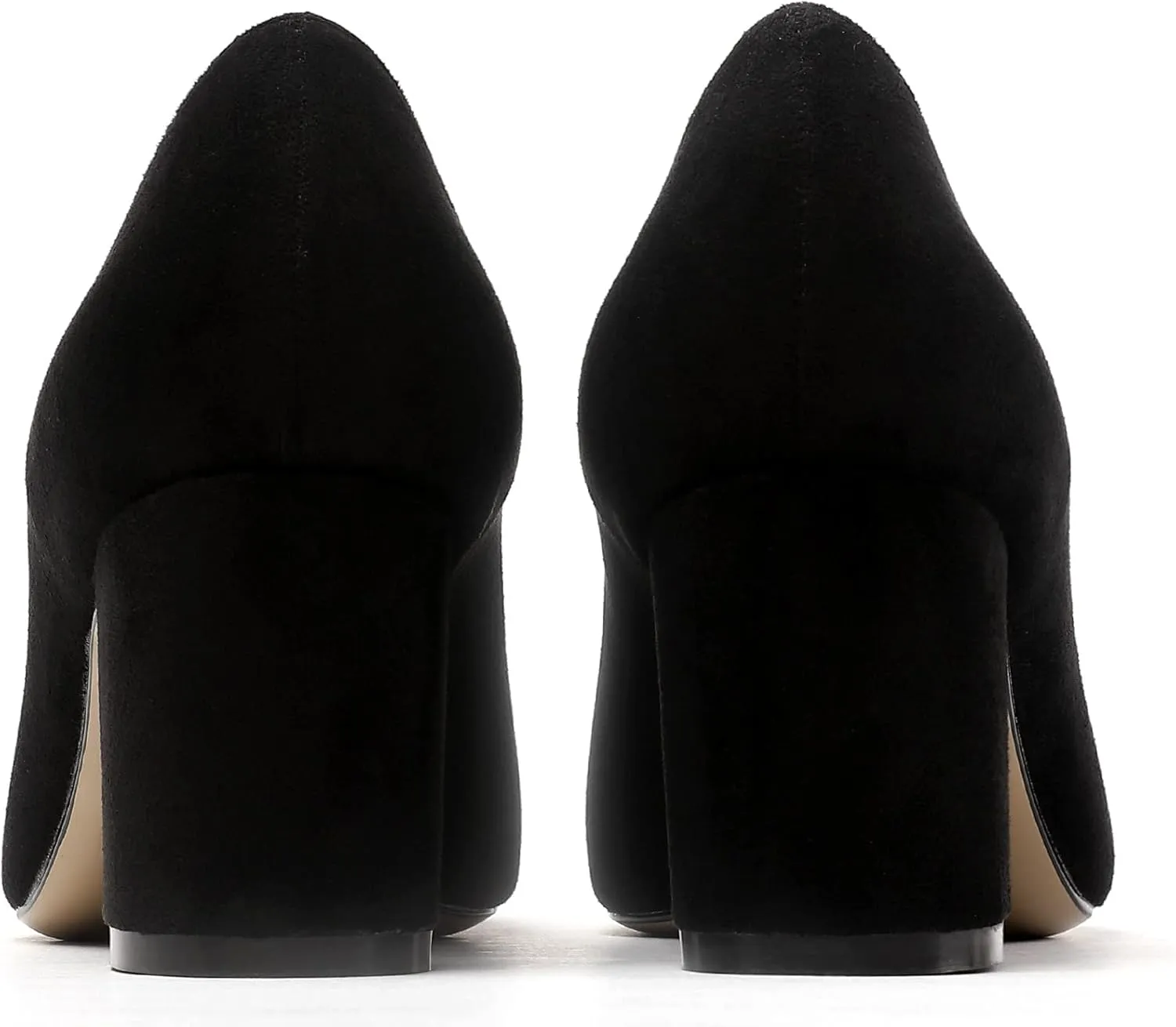 Mettesally Women's Classic Closed Pointed Toe Pumps 7cm Mid High Chunky Block Heel Chic Shoes Slip on Comfortable for Party Business Office Dress Pumps…