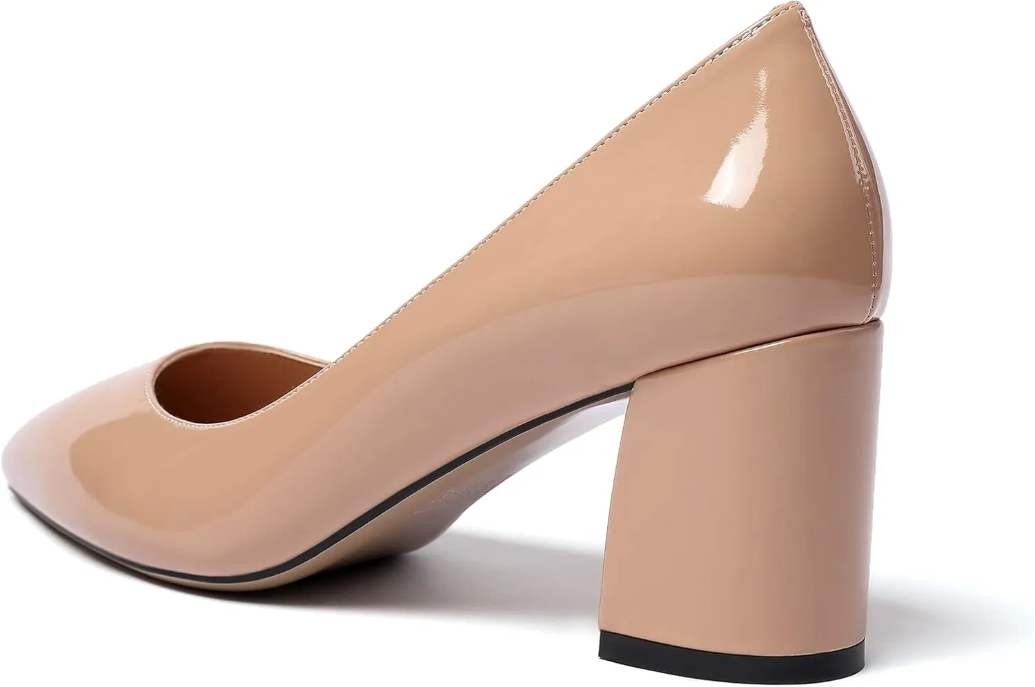 Mettesally Women's Classic Closed Pointed Toe Pumps 7cm Mid High Chunky Block Heel Chic Shoes Slip on Comfortable for Party Business Office Dress Pumps…